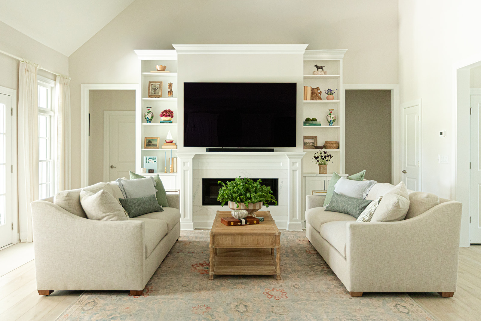 Bay Creek living room designed by an interior designer in Cape Charles, Virginia